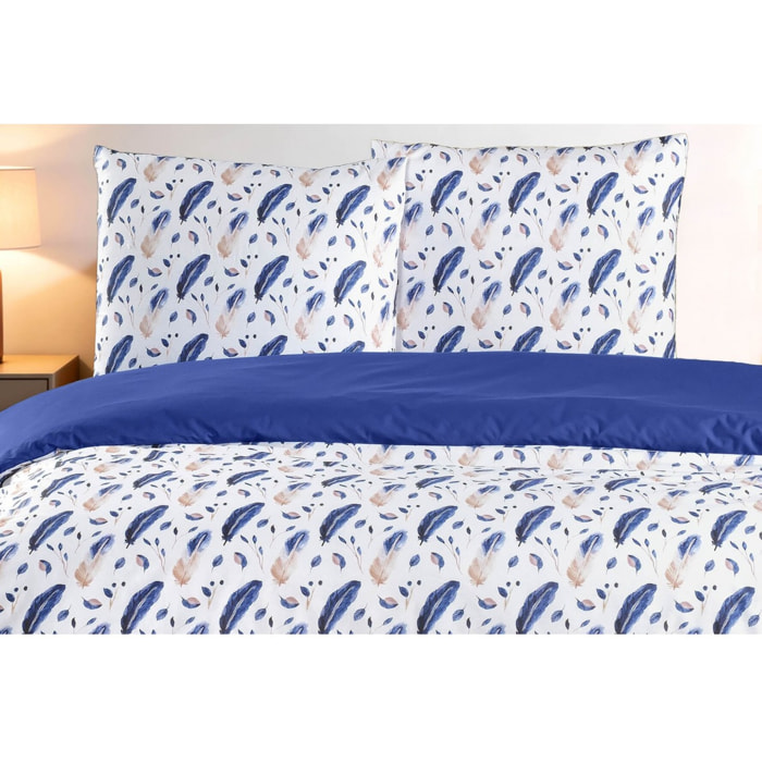 Parure housse de couette et taie(s) d'oreiller coton imprimé