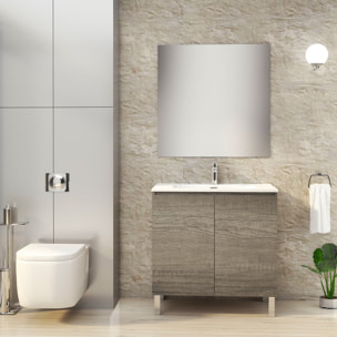 Ensemble de Salle de Bain Lust | 80 cm Nebraska | Deux Portes | Lavabo Encastré | N'inclut pas le Miroir | Meuble Assemblé | Alday