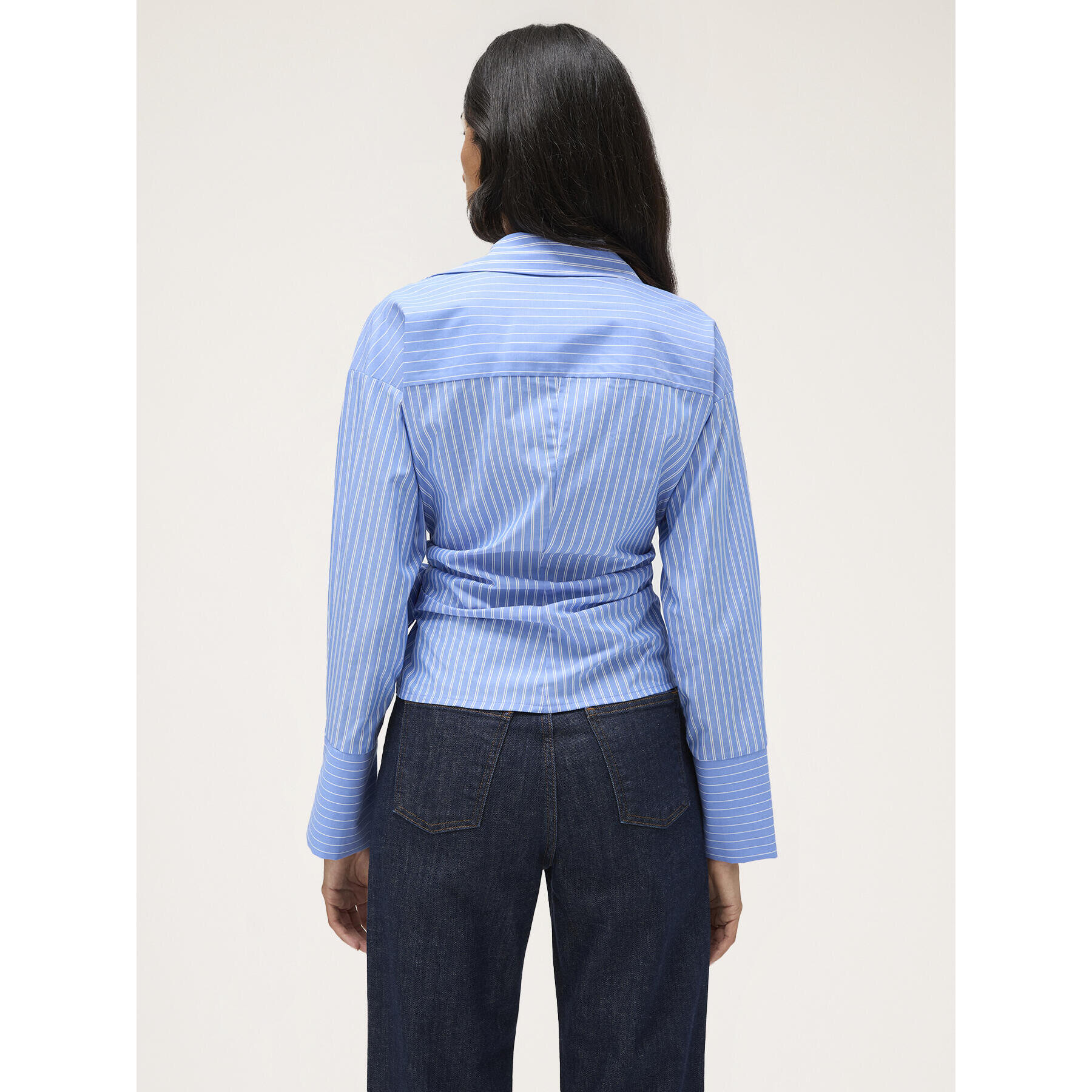 Motivi - Camicia con incrocio a righe - Azzurro