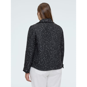 Fiorella Rubino - Chaqueta con lentejuelas y detalles deshilachados - Negro