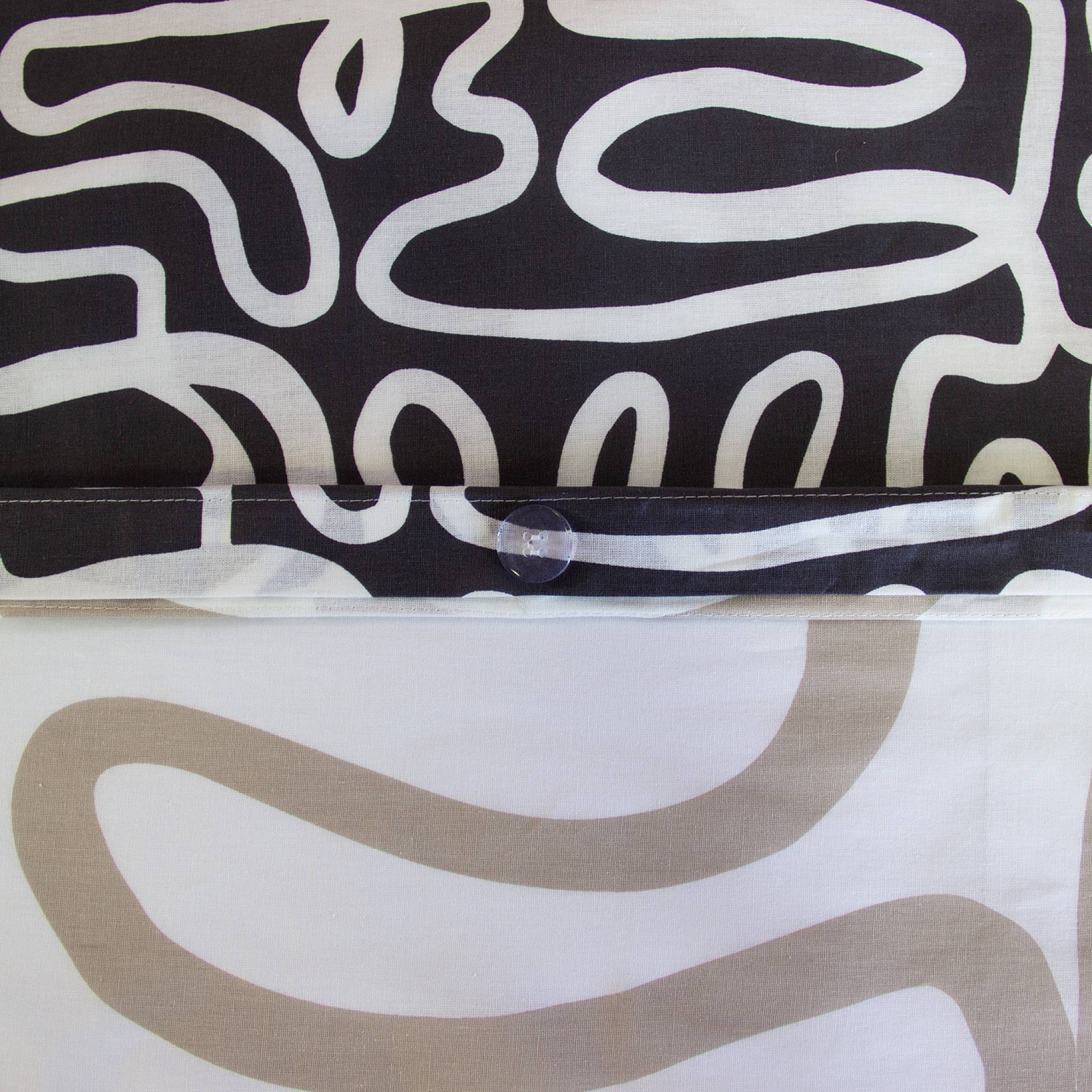 Parure de lit coton réversible 2 places motif graphique TAYA