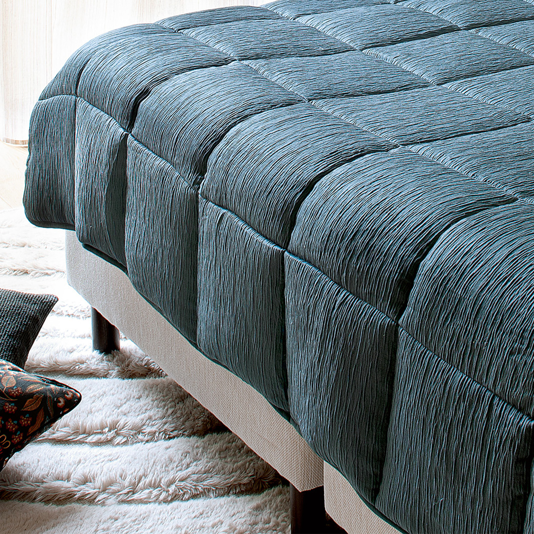 Edredon ou jeté de lit  - Effet Froissé - Bleu