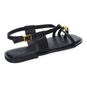 Sandalias Planas de Mujer, Diseño Comodo y Elegante con Cierre de Hebilla Ajustable