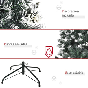 Árbol de Navidad 150 cm Árbol de Navidad Artificial con 378 Ramas 41 Decoraciones Soporte de Acero Base Plegable y Desmontable para Salón Verde
