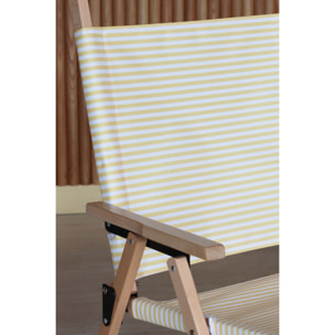 Chaise de plage en toile jaune à rayures PLAYA