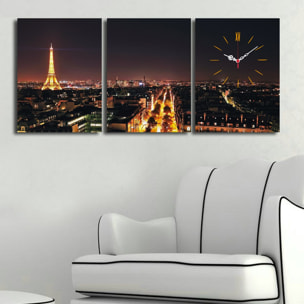 Reloj de pared de lienzo decorativo (3 piezas) con estilo de París
