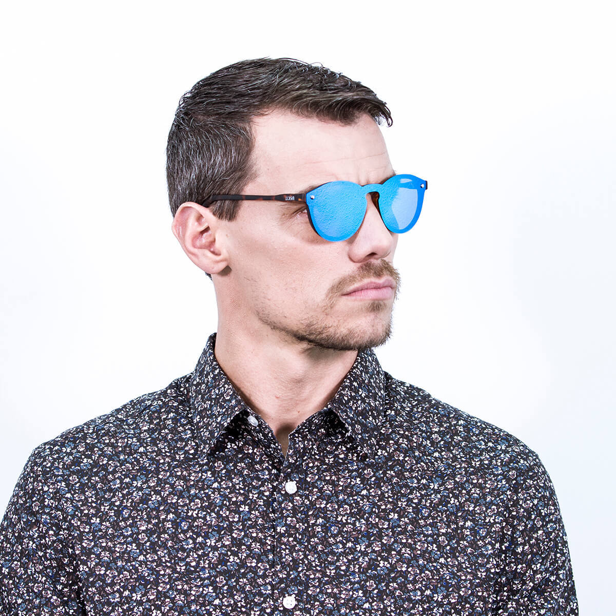 Gafas de sol PALO ALTO RIGA - Mate demi marrón y revo azul cielo / Plana