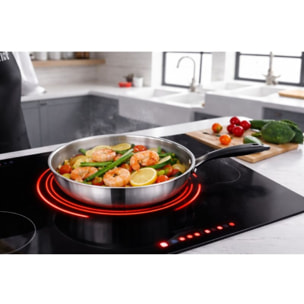 Poêle 24 cm acier inoxydable Triply Arthur Martin AM3516
