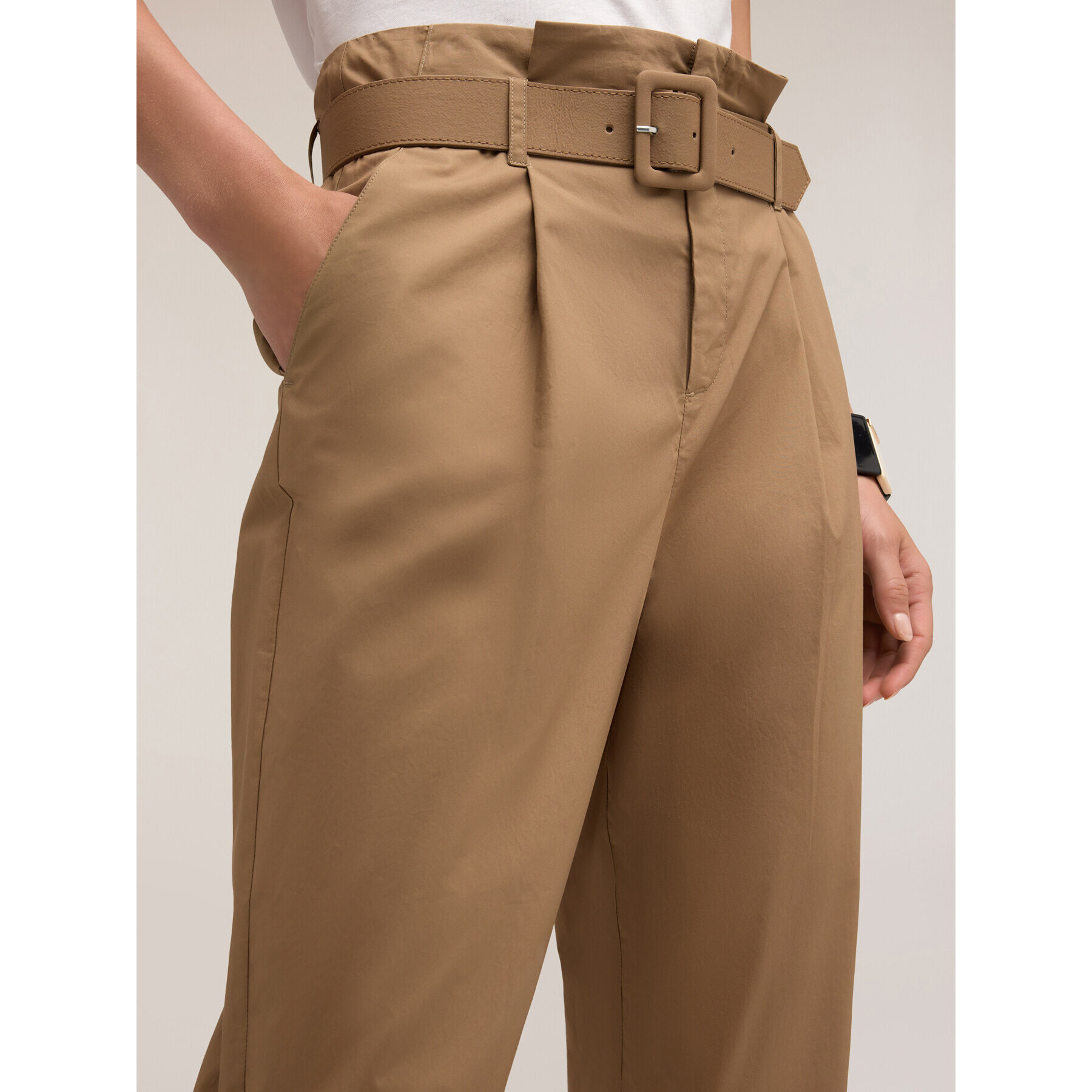 Motivi - Pantaloni chino barrel leg - Beige