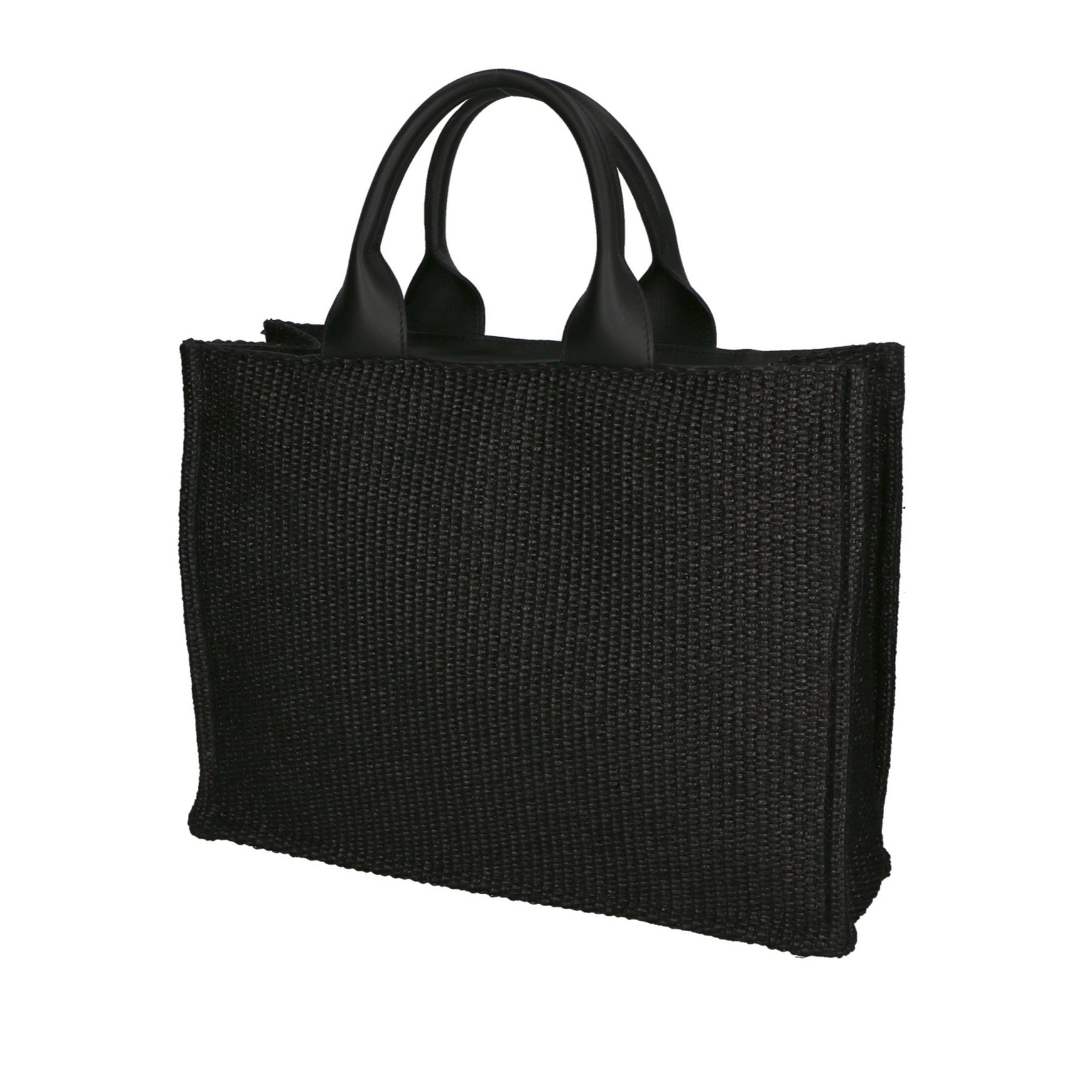 Borsa a mano da donna - Modello False - Misto pelle e tessuto - 31.0 x 41.5 x 15.5 cm