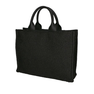 Borsa a mano da donna - Modello False - Misto pelle e tessuto - 31.0 x 41.5 x 15.5 cm