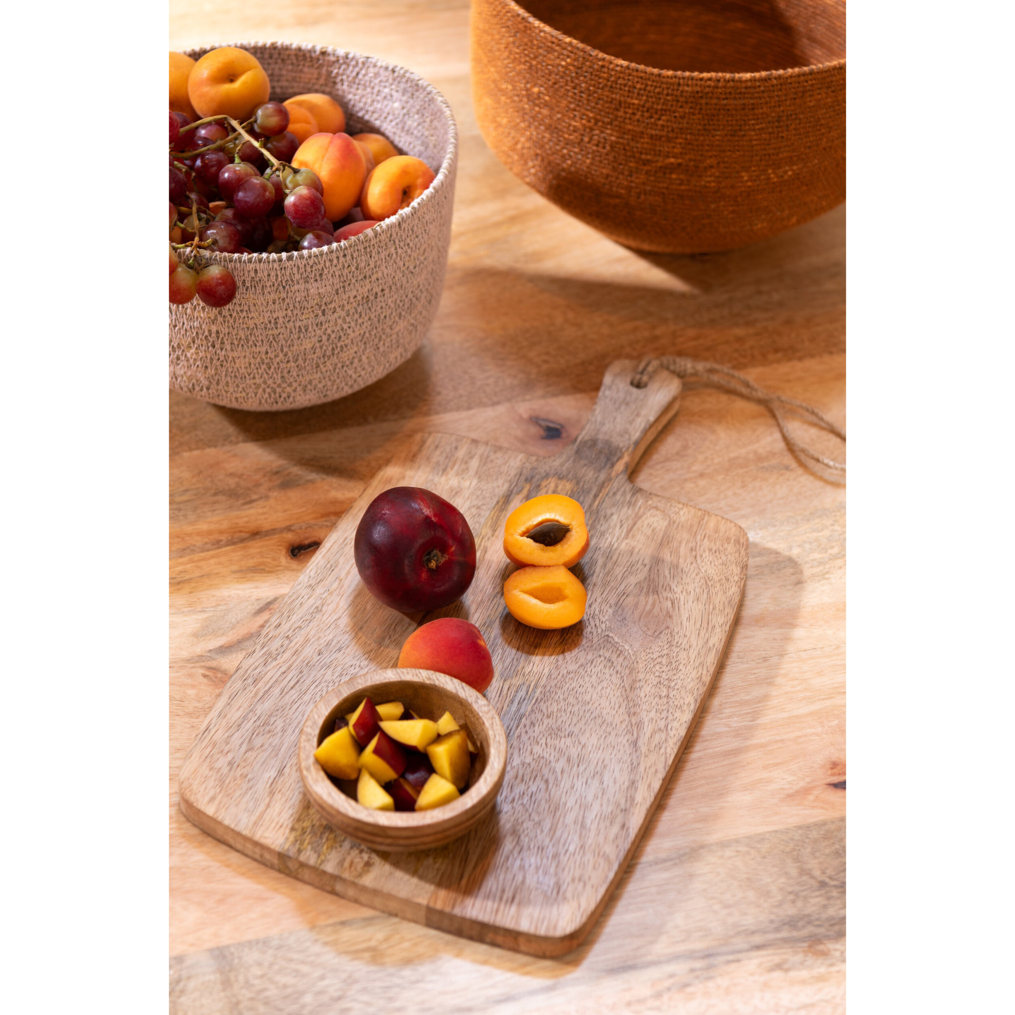 J-Line planche à découper Mango + bol - bois - naturel - small