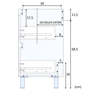 Mueble baño devin 2c 80cm color nordik con espejo, sin lavabo