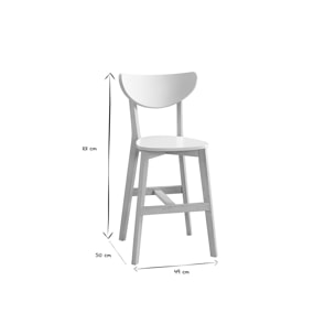 Tabourets de bar scandinaves blanc et bois H65 cm (lot de 2) LEENA