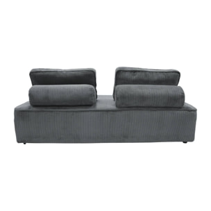 Chauffeuse 2 places canapé modulable gris foncé