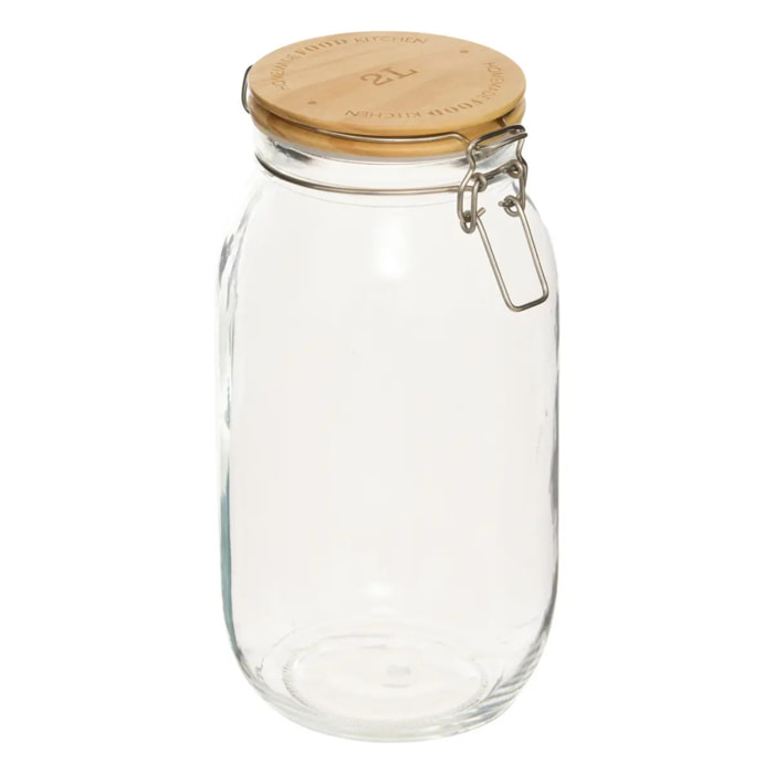Bocal verre couvercle pin "Wording" 2L