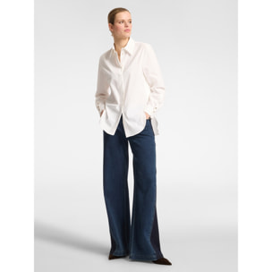 Elena Mirò - Camisa holgada de popelina - Blanco