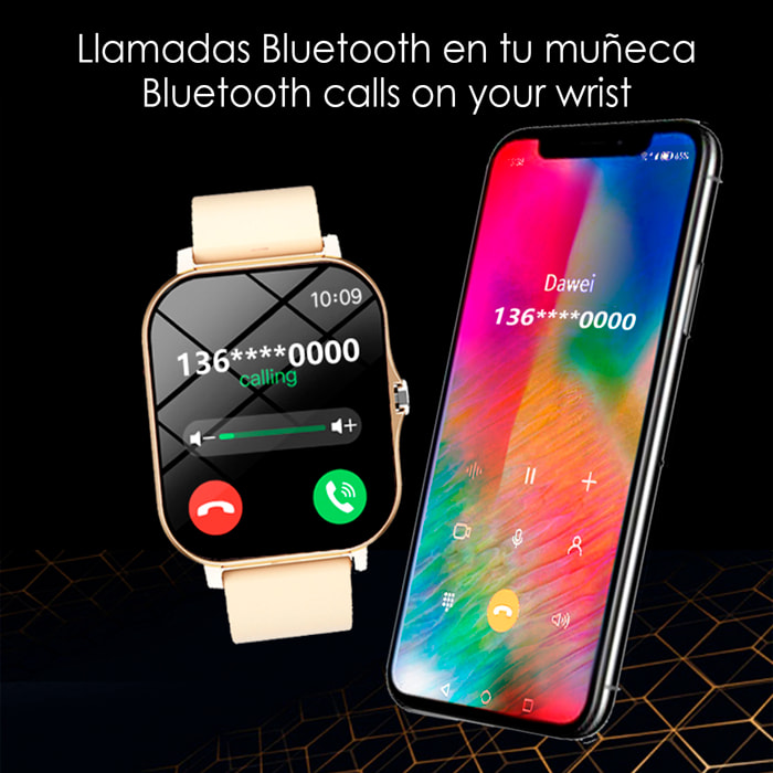 Smartwatch T13. Pantalla TFT de 1,83 pulgadas, llamada bluetooth, asistente de voz y modos de deporte.