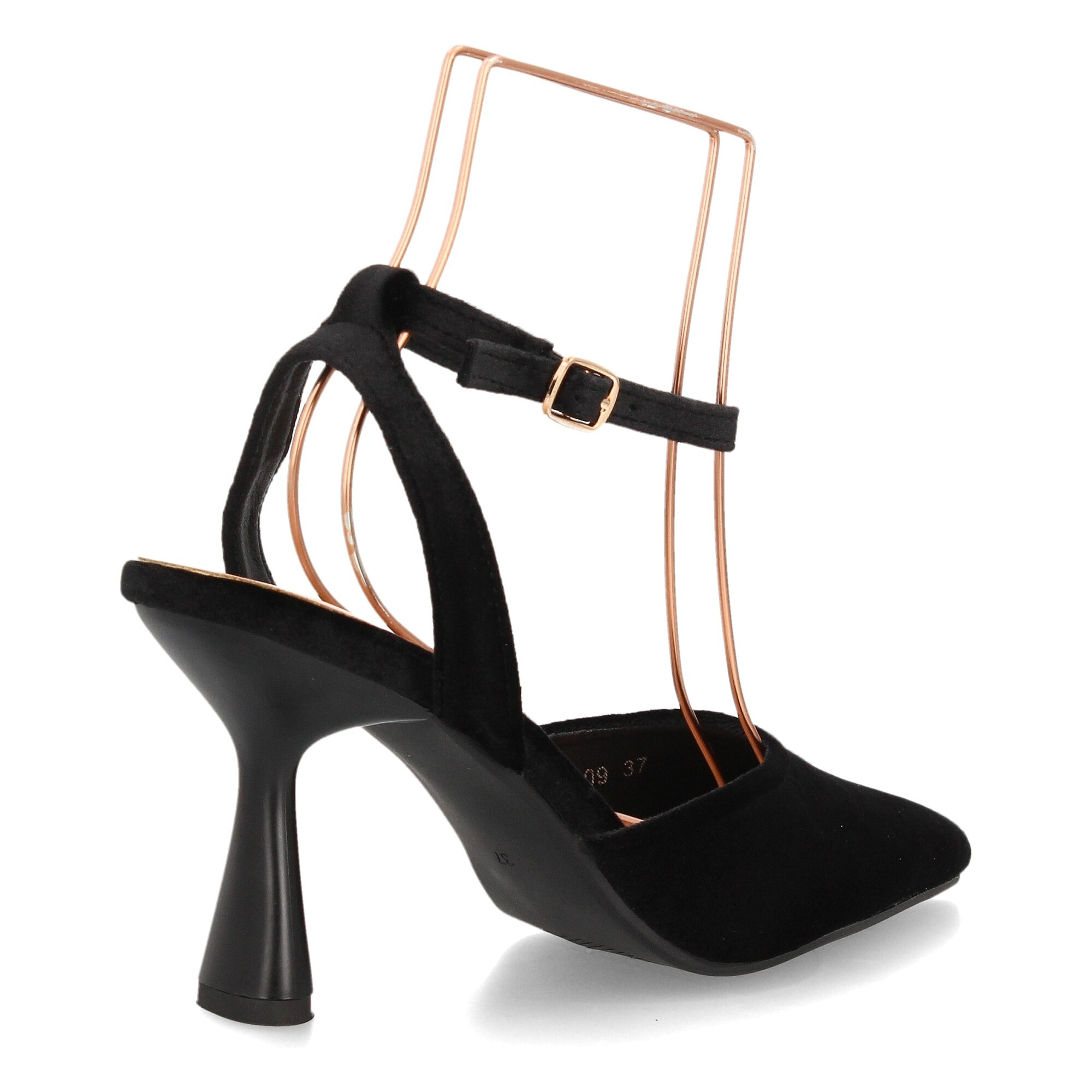 Zapato destalonado elegante con tiras aterciopelado