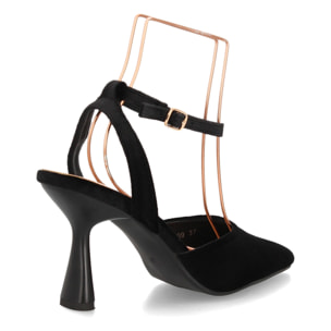 Zapato destalonado elegante con tiras aterciopelado