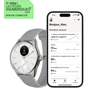 Montre santé WITHINGS Scanwatch 2 42mm Blanche