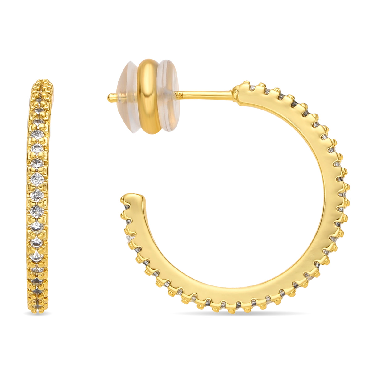 Pendientes acabado oro amarillo de 18k y Circonita Brillante