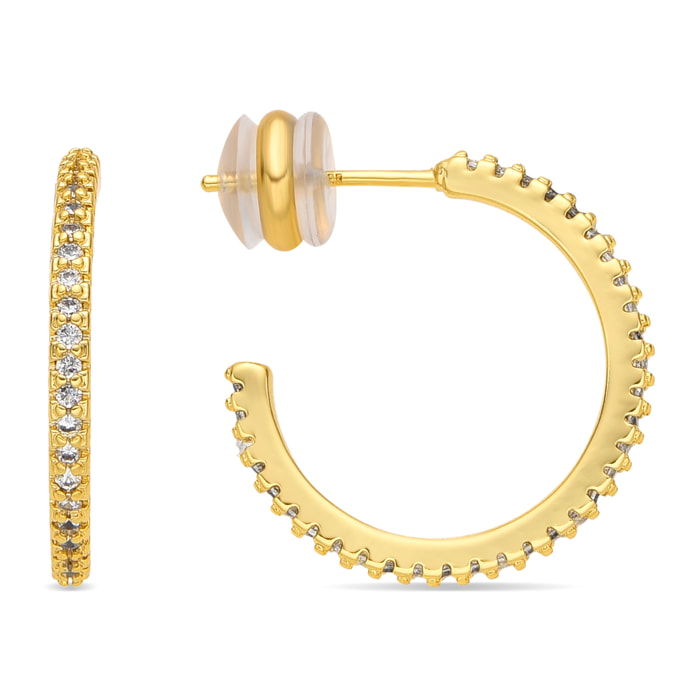 Pendientes acabado oro amarillo de 18k y Circonita Brillante