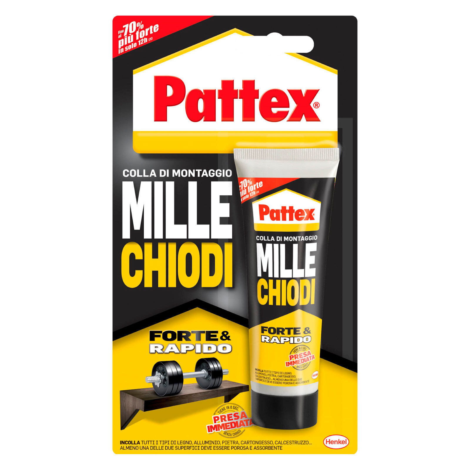 Pattex Mille Chiodi Forte e Rapido Colla di Montaggio - Flacone da 100g