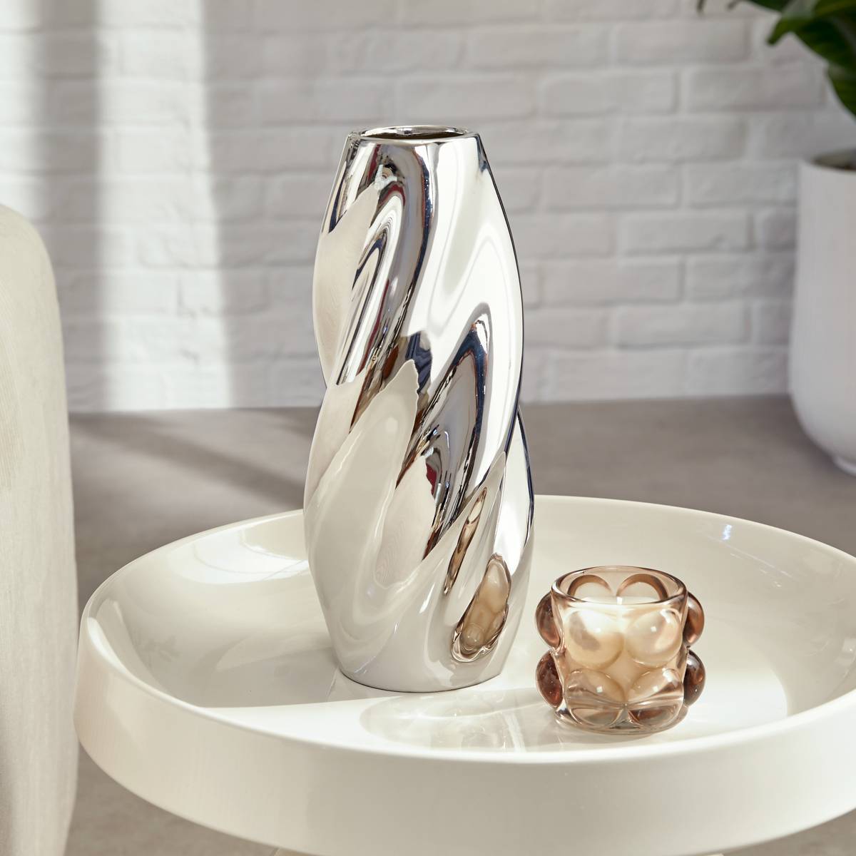 Vase Sky argent H28,5cm
