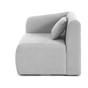 Ikare - module d'assise d'angle gauche - en tissu - Gris clair