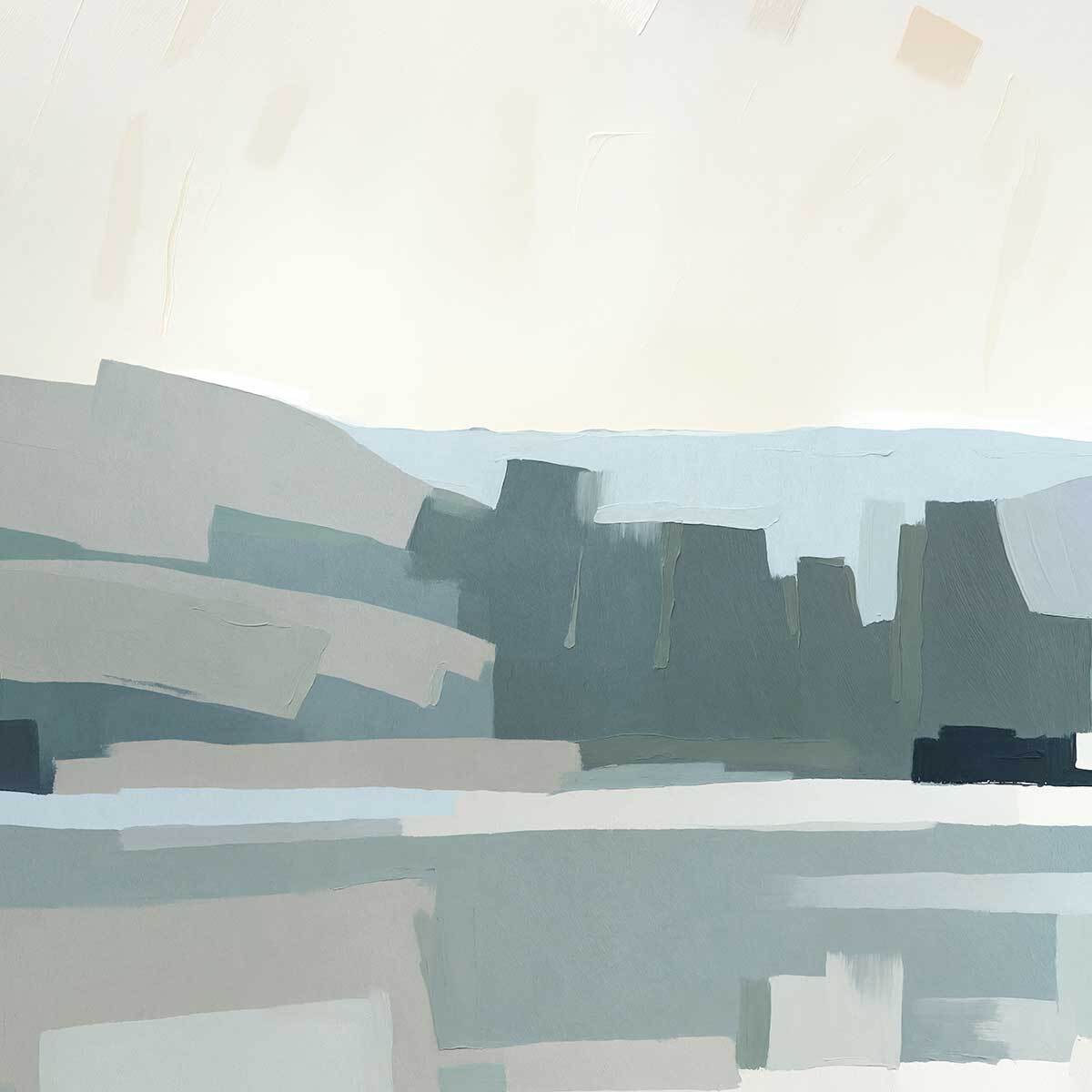 Papier peint Lumière lacustre bleu & gris Intissé