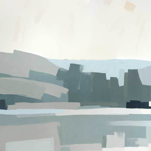 Papier peint Lumière lacustre bleu & gris Intissé