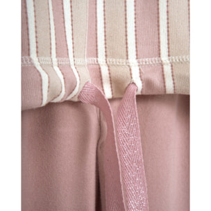 Pigiama lungo secret a righe ondea rosa