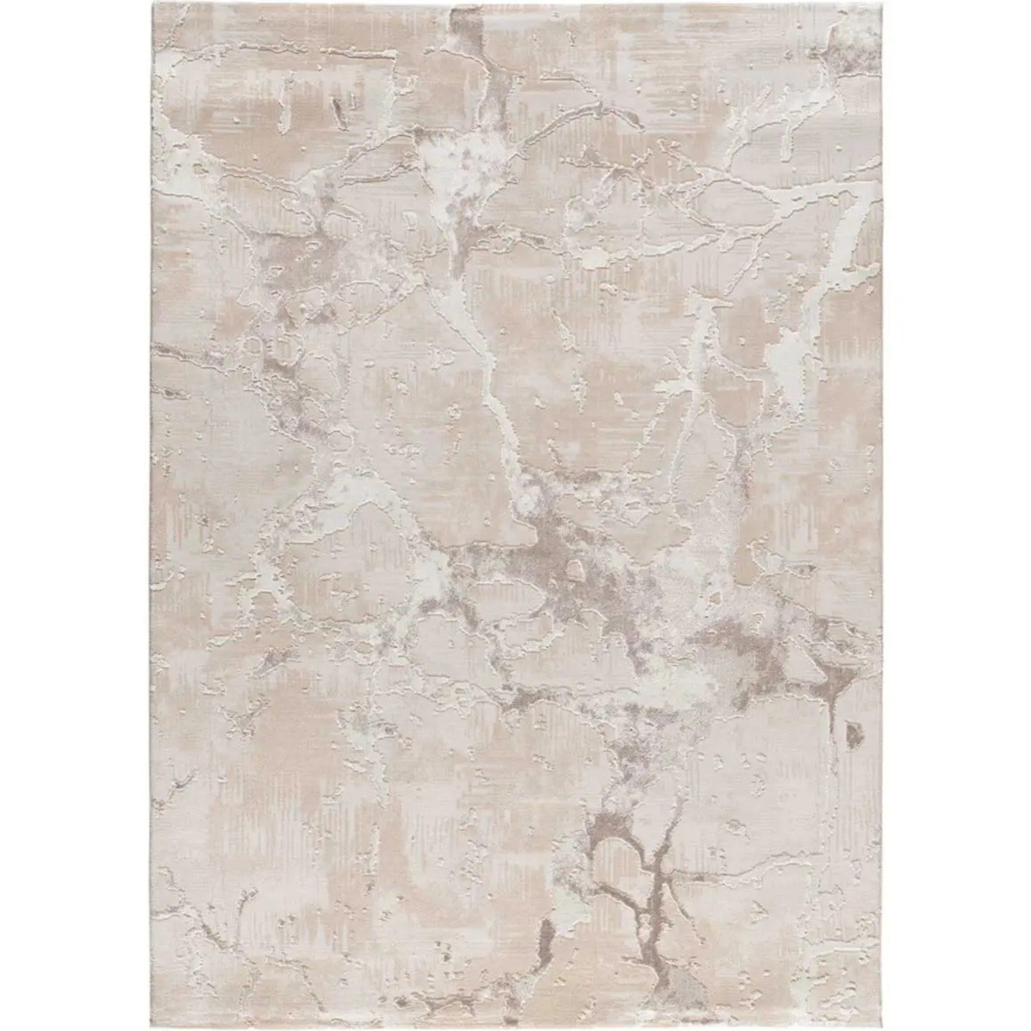 ORIS Alfombra efecto marmol con relieve beige, varias medidas disponibles.