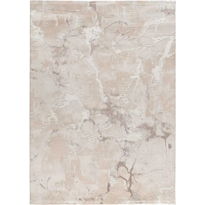 ORIS Alfombra efecto marmol con relieve beige, varias medidas disponibles.