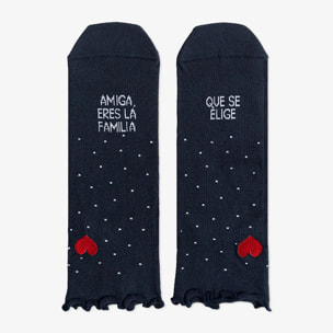 Calcetines "Amiga eres la familia que se elige" Corazón