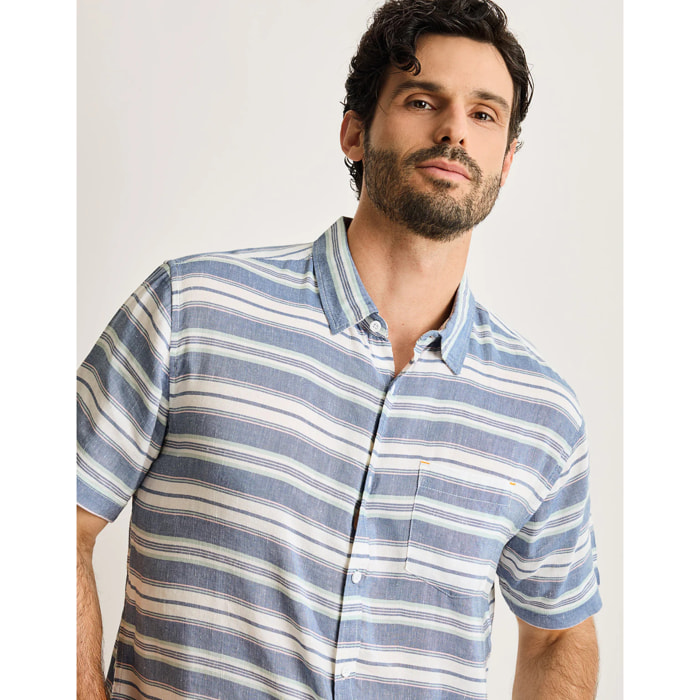 Camisa Manga Corta Azul - Coated