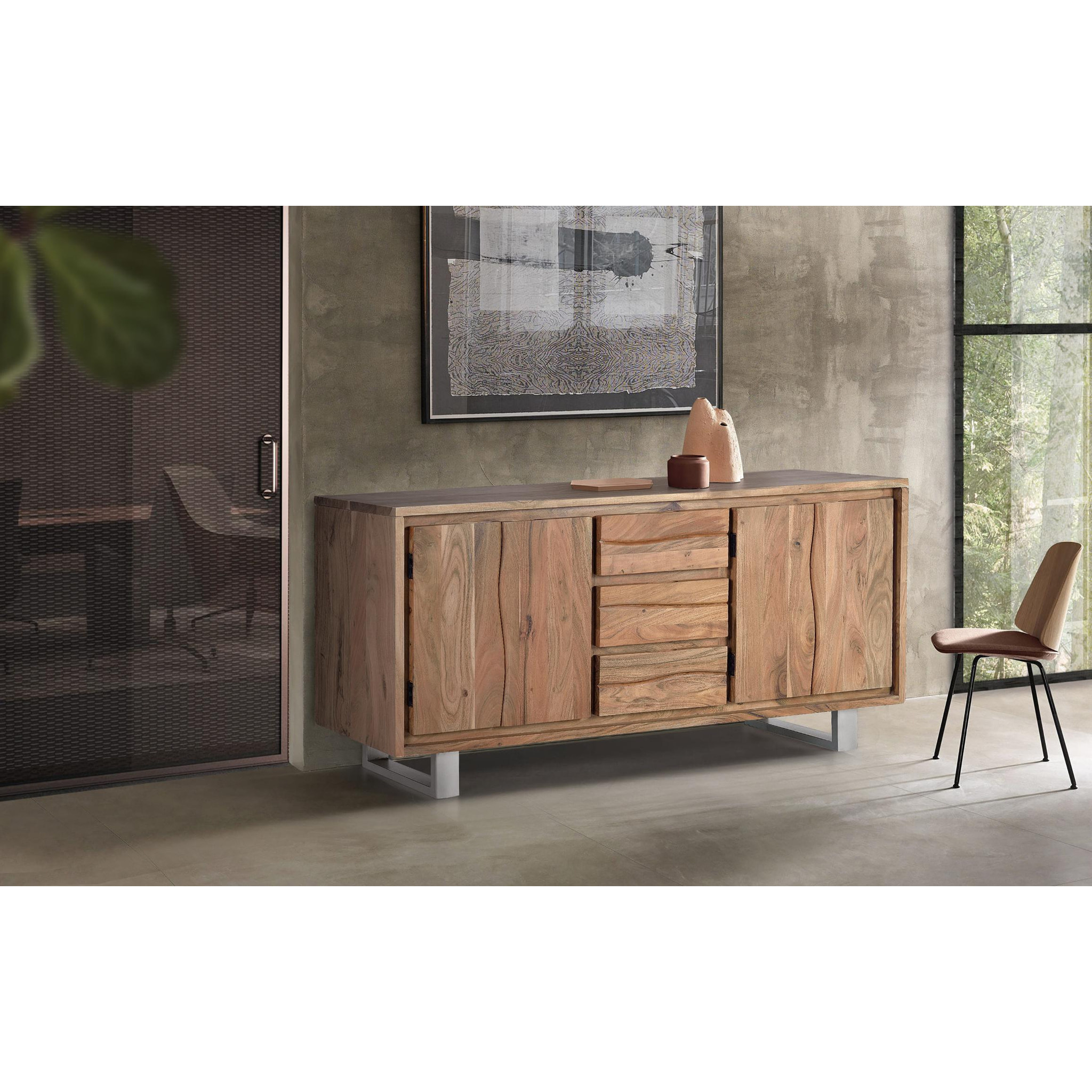 Aparador de Madera de Acacia Estilo Rústico Moderno