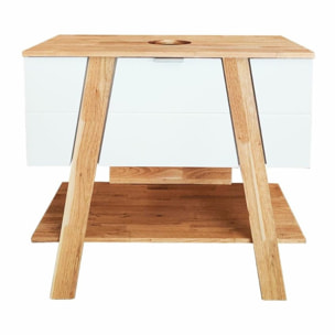 Meuble de salle de bain sous lavabo Naturel Home 80x73x46 cm, blanc  (HOMEUMDB)