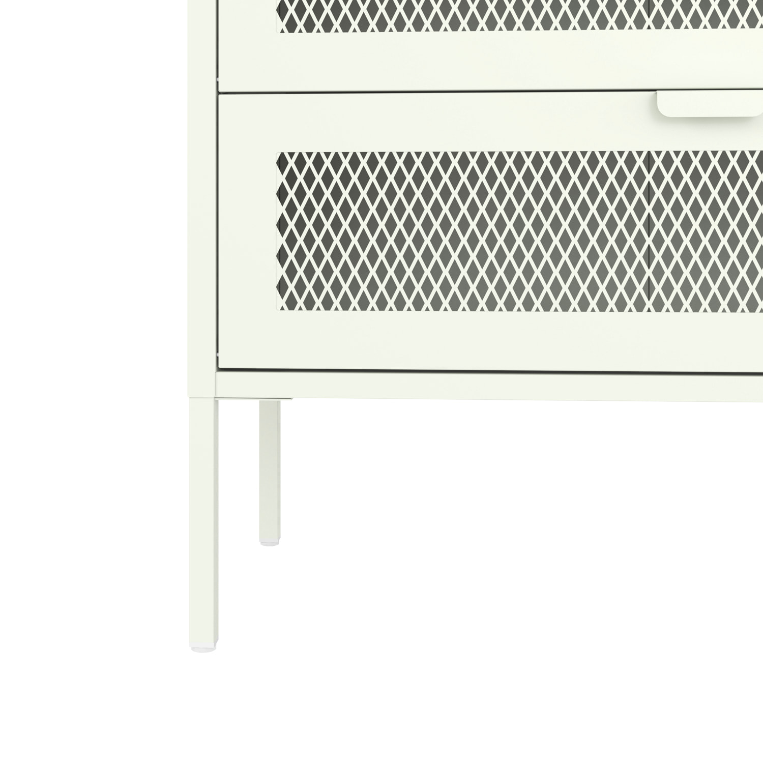 Meuble à chaussures 4 portes en métal blanc EMMA