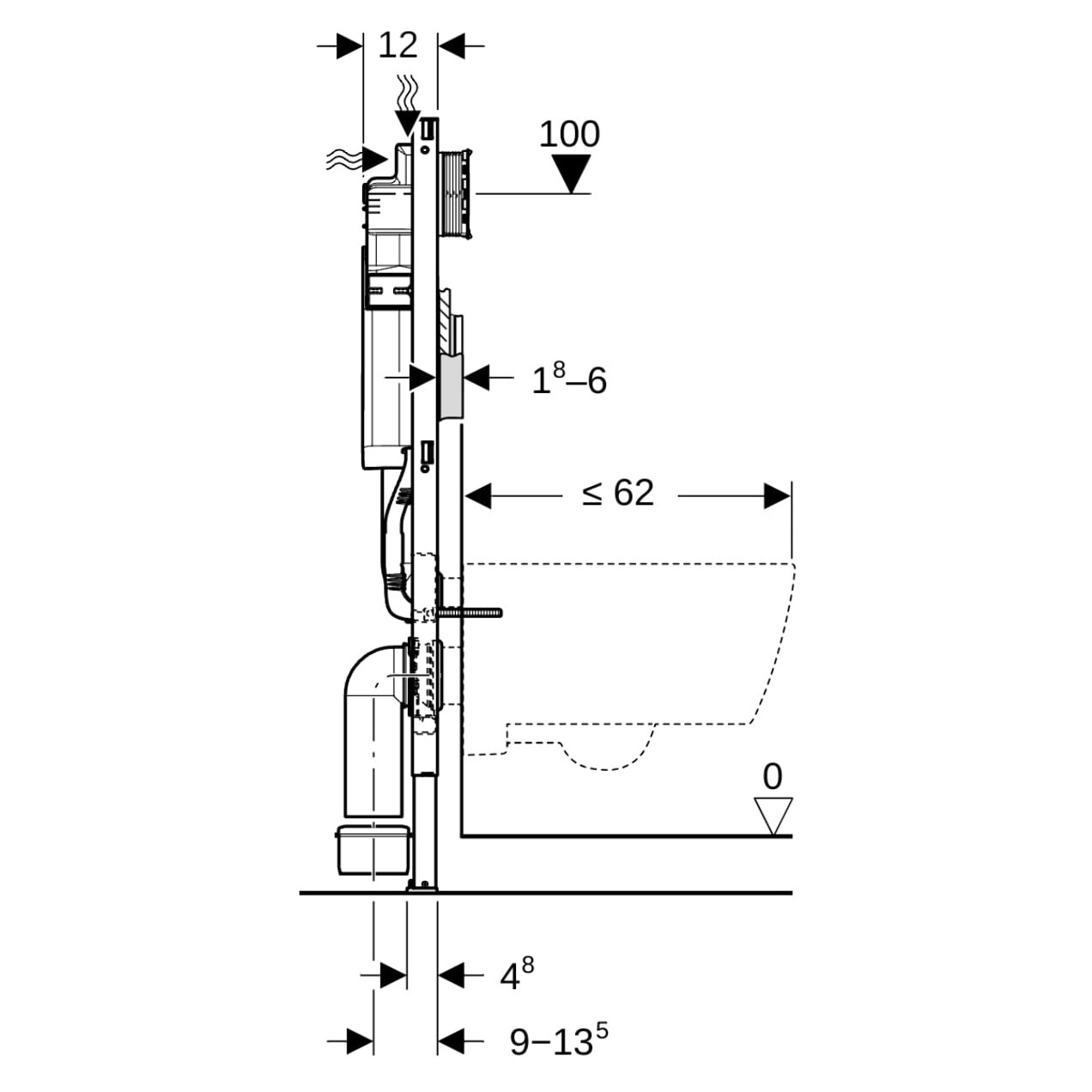 Pack WC Bati Geberit Duofix UP320 + cuvette Roca sans bride + abattant Soft Close + Plaque Chrome (GebOna-N)