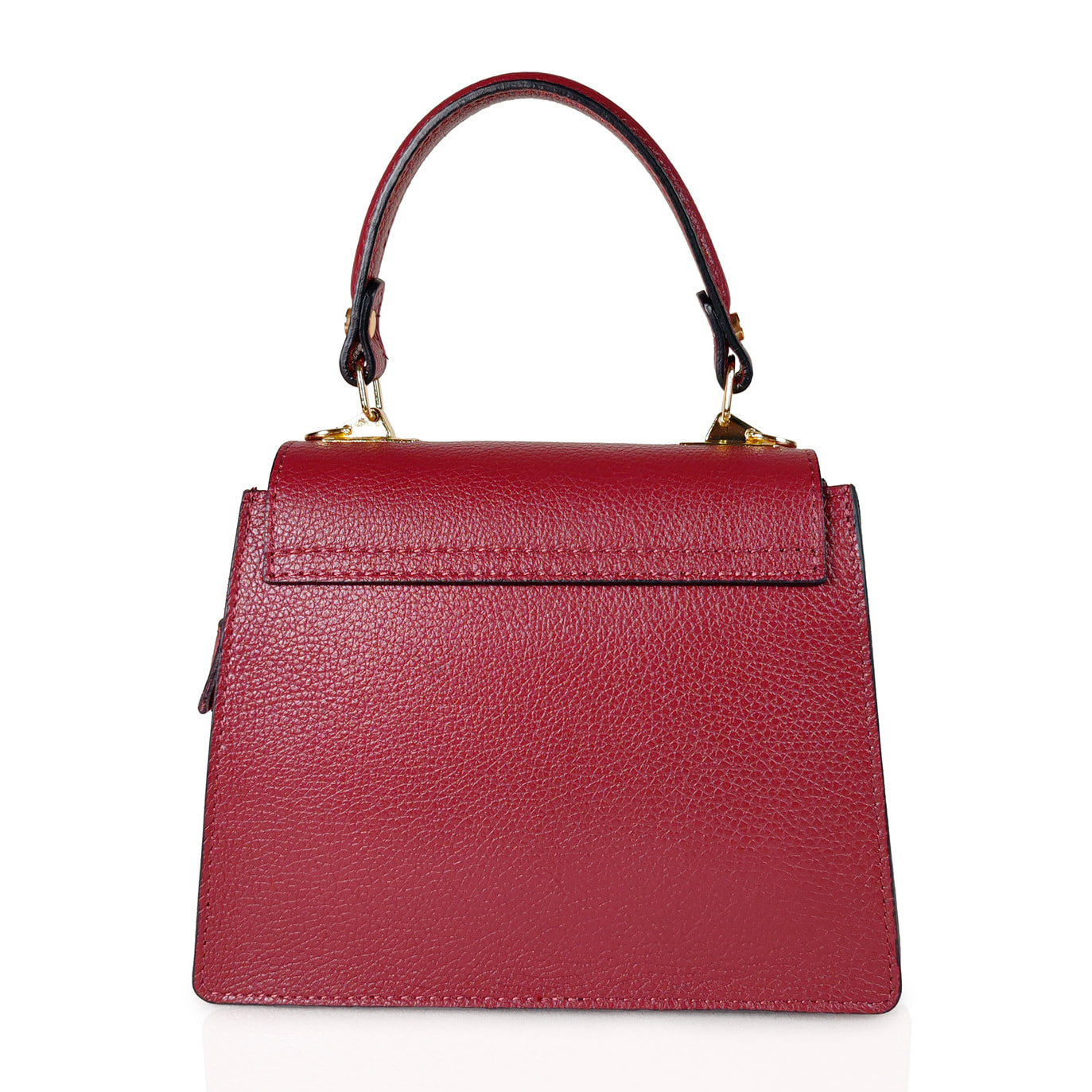 Borsa Donna in vera pelle Made in Italy colore Rosso dimensioni cm 22x17x10