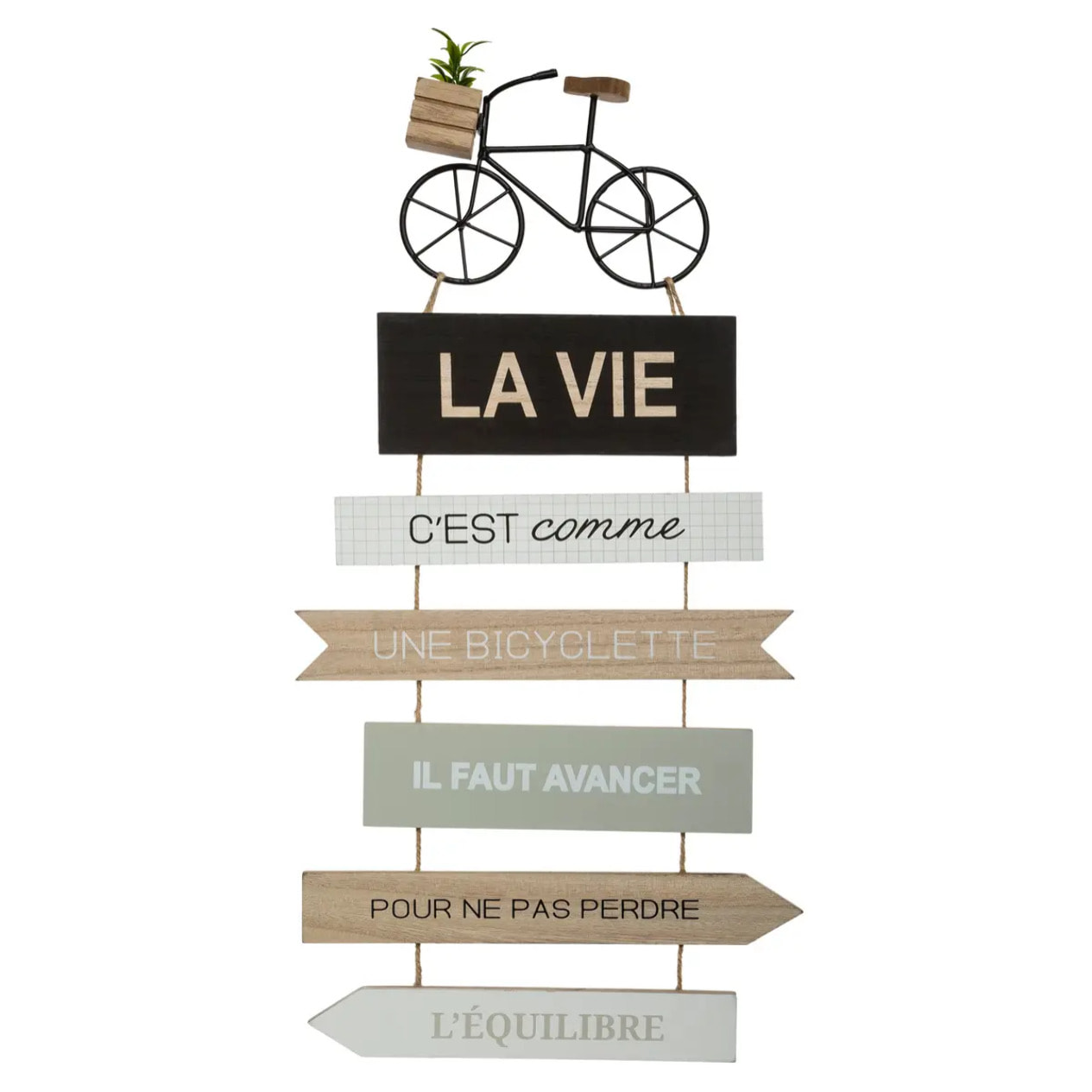 Déco murale "Vélo" - métal - 28x60 cm