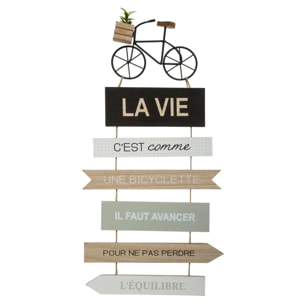 Déco murale "Vélo" - métal - 28x60 cm