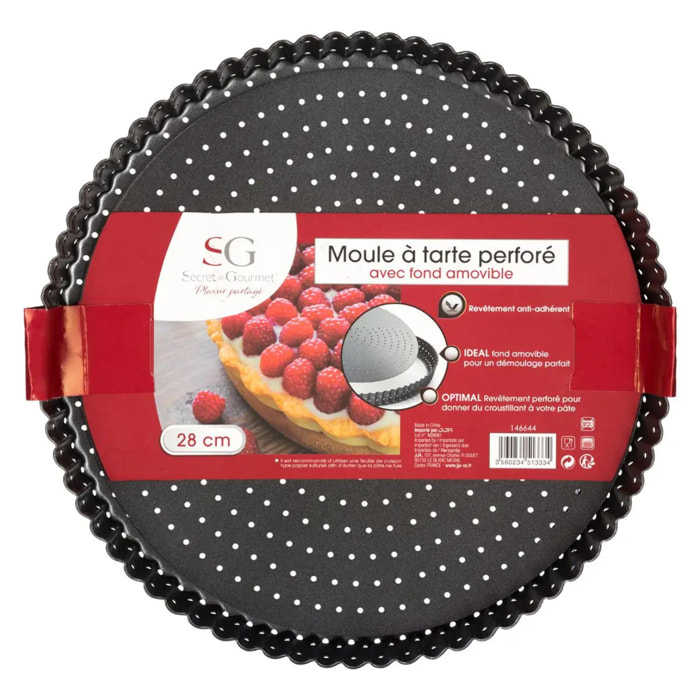 Moule rond perforé métal 28cm