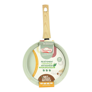 Poêle 24cm avec revêtement céramique céladon - tous feux COLORAMA
