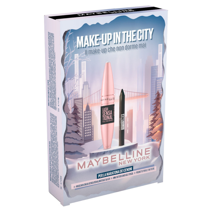 Confezione Regalo Natale Make Up in The City con Mascara Lash Sensational + Mini Matita Occhi + Pochette