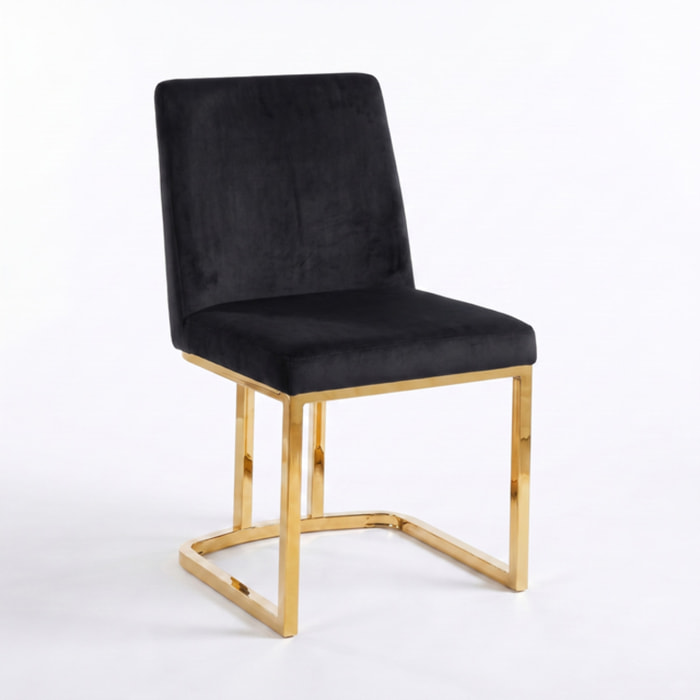 Sedia Imbottita in Effetto Velluto con Gambe Oro, Design Moderno ed Elegante per Sala da Pranzo, Cucina, Soggiorno, Studio e Ufficio