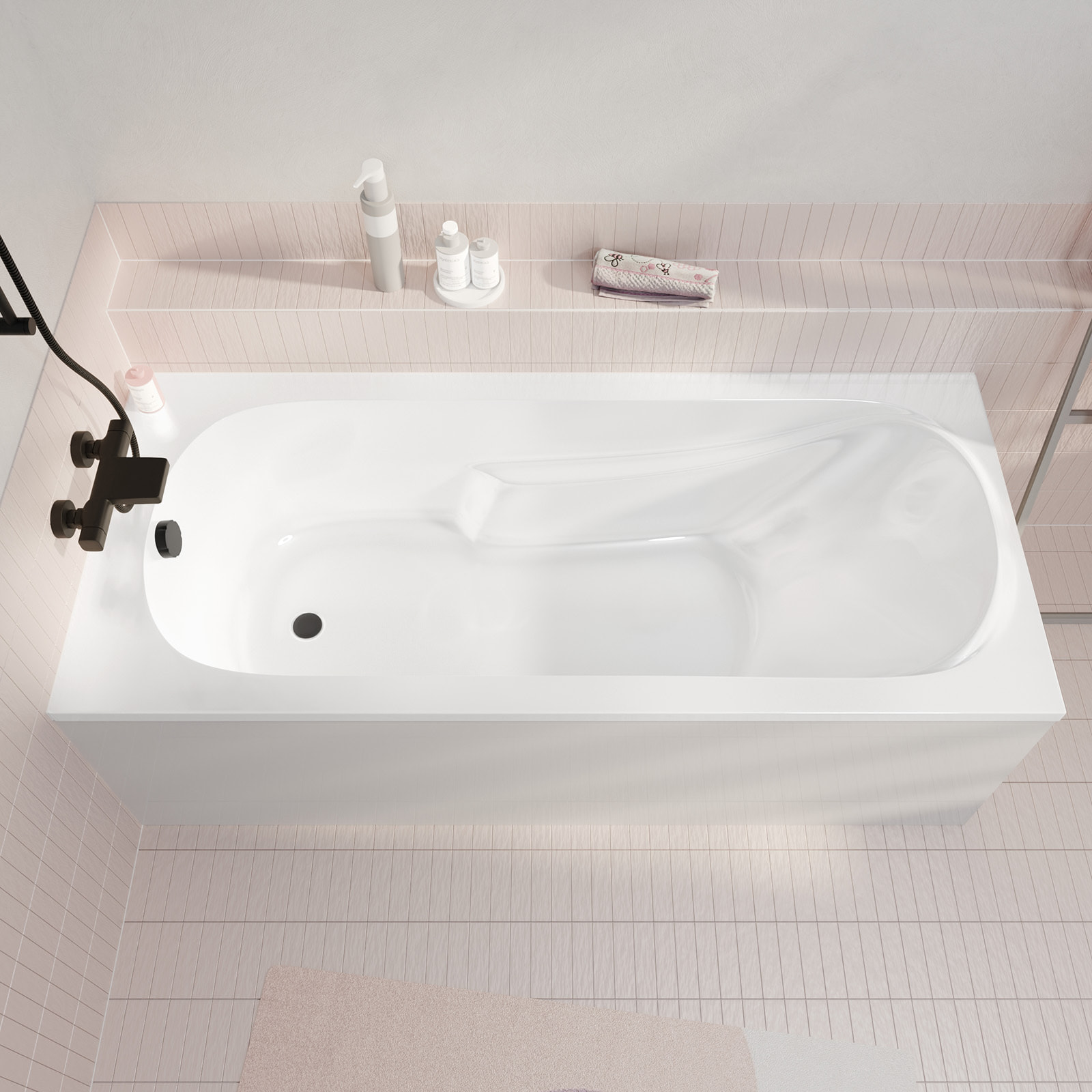Pack Baignoire 170x70cm avec Tabliers recoupables 180cm et 80cm - Blanc Brillant - MAE