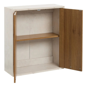 Meuble haut 2 portes Come bois et effet marbre